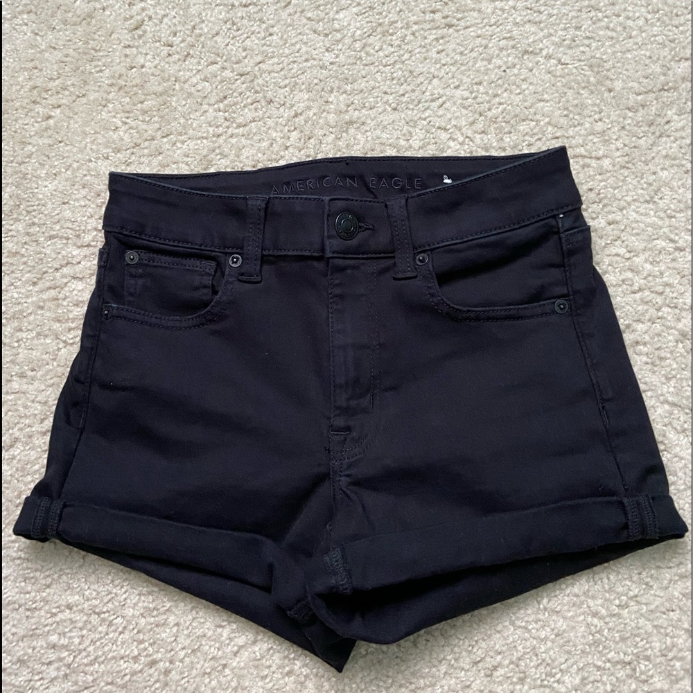 American Eagle black jean shorts